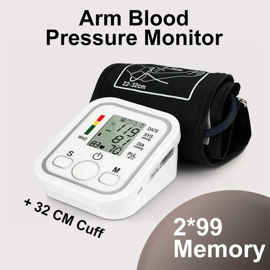 Automatic Electronic Blood Pressure Monitor with Large LCD Display Smart Digital Blood Pressure Measuring Instrument