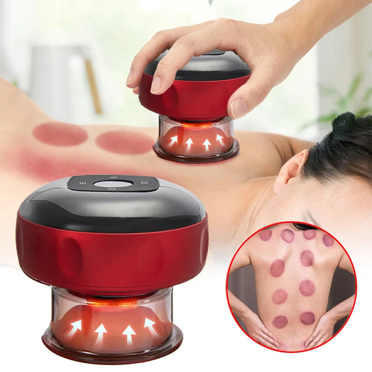 Electric Cupping Gua Sha Device, Large Suction Household Meridians Dredging Intelligent Hot Compress, Electric Breathing