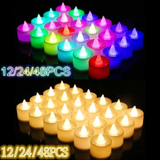 12/24/48Pcs Romantic LED Powered Candles
