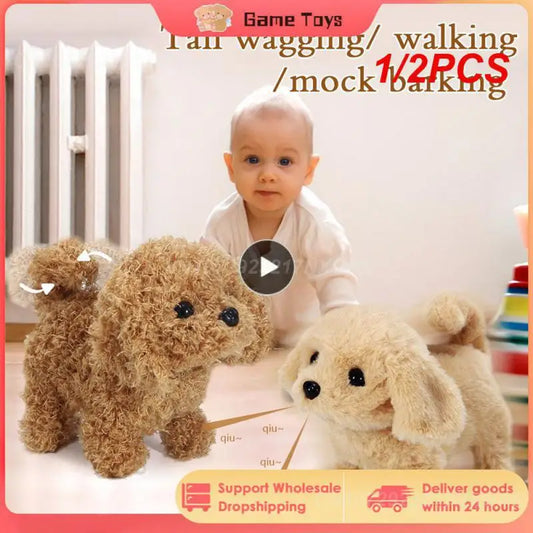 Pet Electronic Dog Toy, Cuddly Soft Dog Toy for Walking, Barking, Tail Shaking