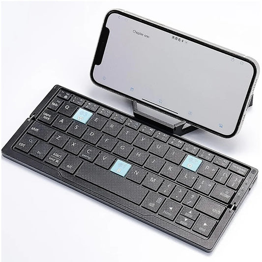 Foldable Bluetooth Keyboard Wireless Bluetooth with Stand for Phone & Tablet
