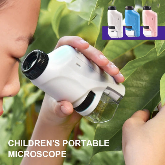 kids Portable Pocket Microscope with Adjustable 60-120x Zoom.
