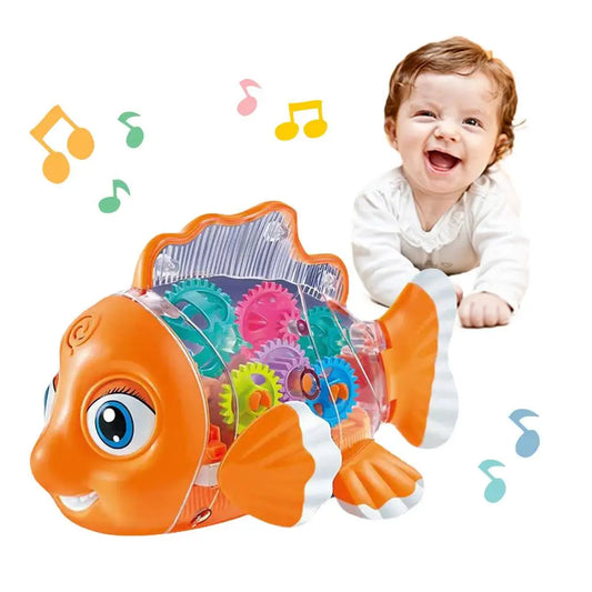 Musical Transparent Fish Toy: Early Educational Fun for Infants"