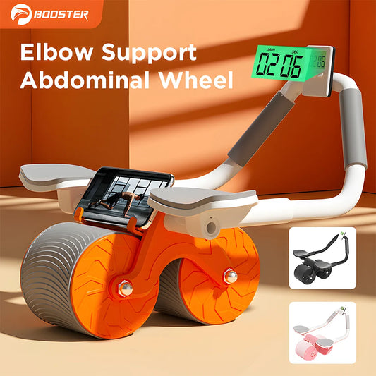 Ab Roller Wheel with Elbow Support Flat Plate Exercise Wheel Silence Abdominal Wheel